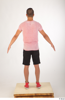  Colin black shorts clothing pink t shirt red shoes standing whole body 0013.jpg
